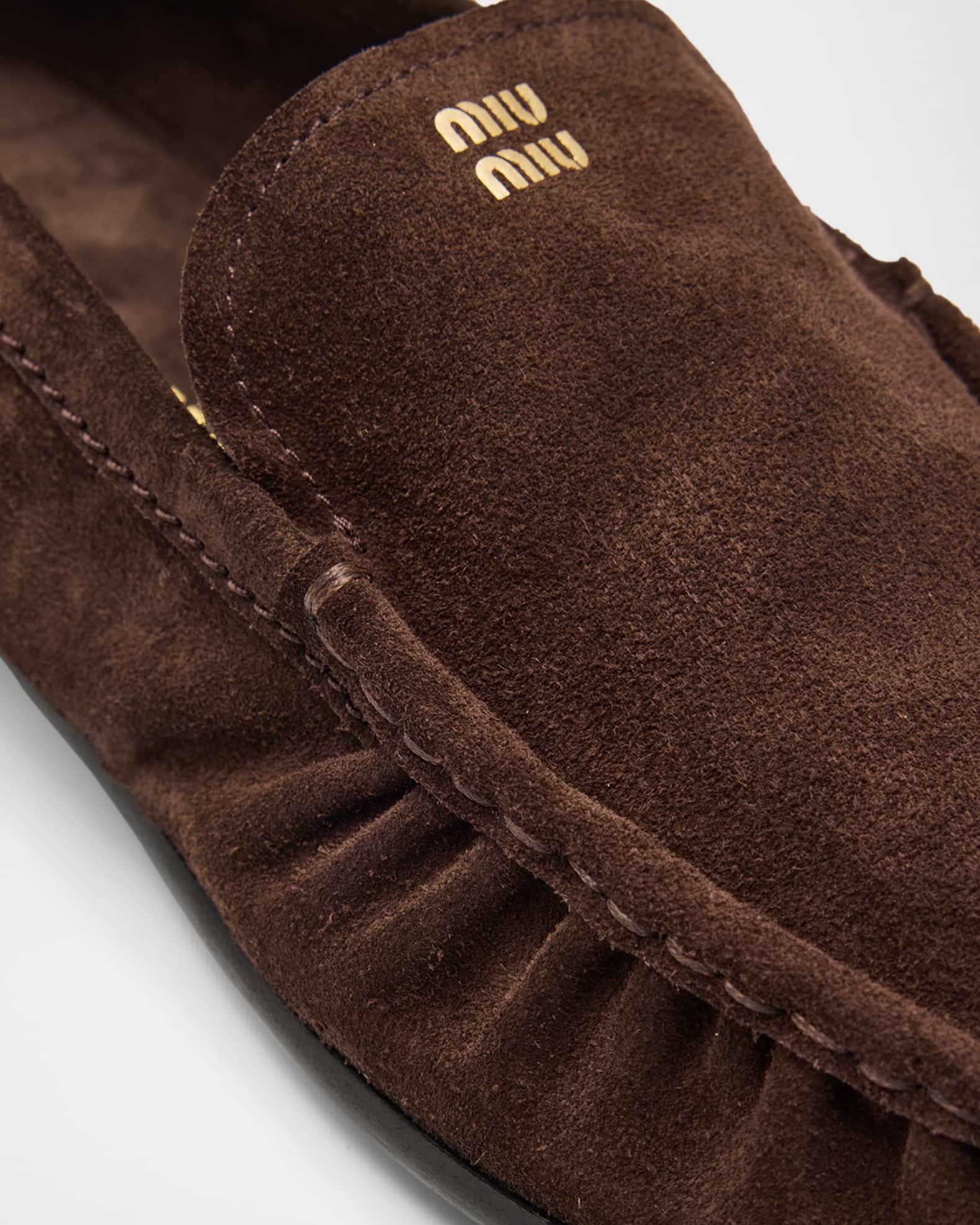 Suede Ruched Mocassin Loafers Product Image