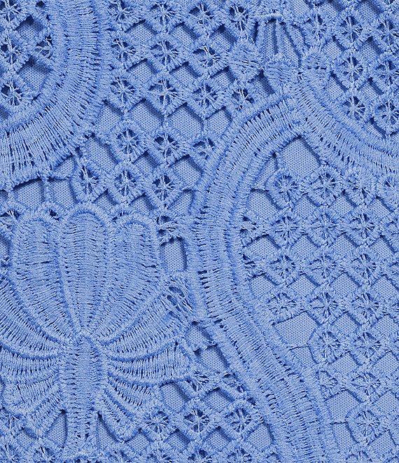 Anne Klein Lace Square Neck 3/4 Sleeve Shift Mini Dress Product Image