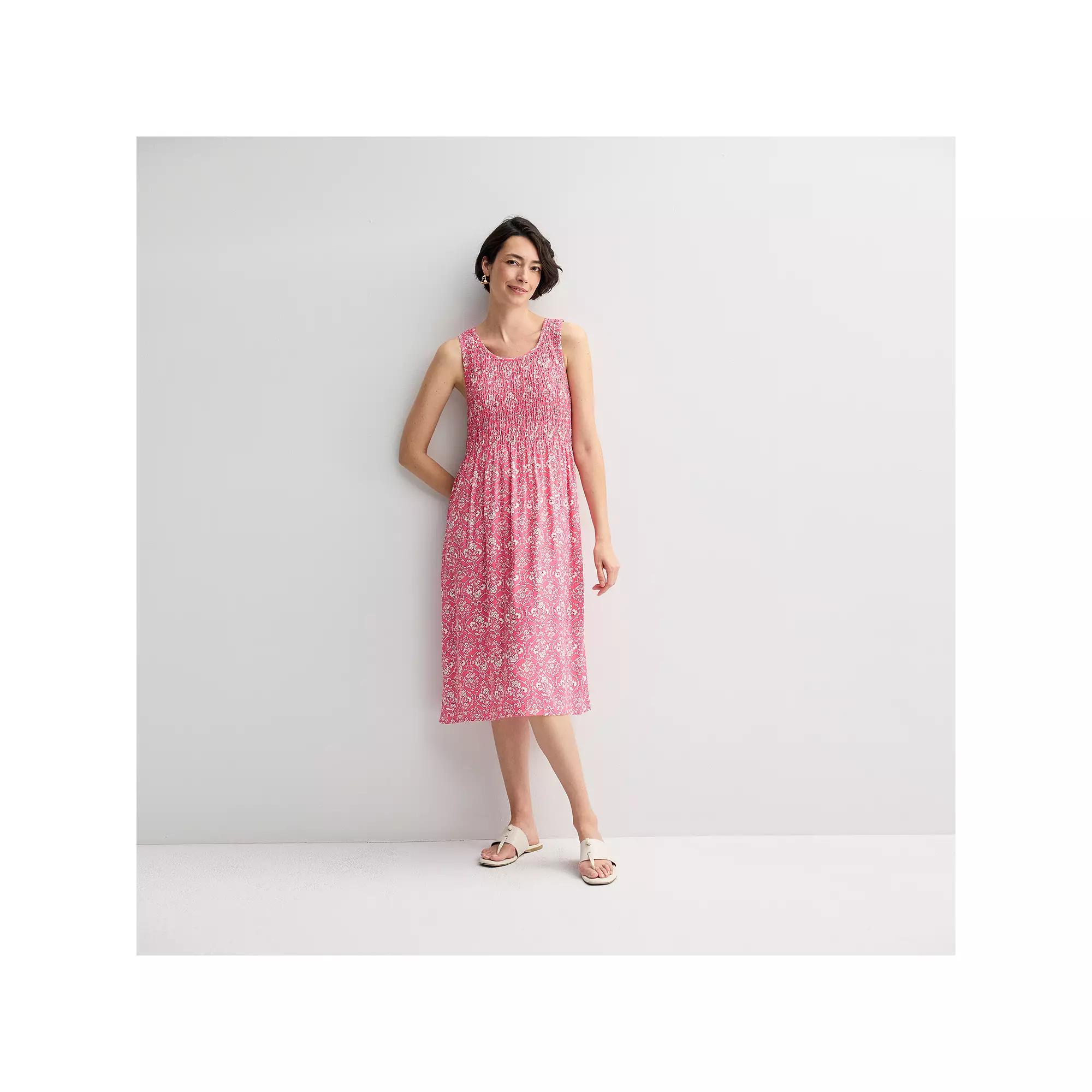 Petite Croft & Barrow® Smocked Midi Dress, Women's,  Product Image