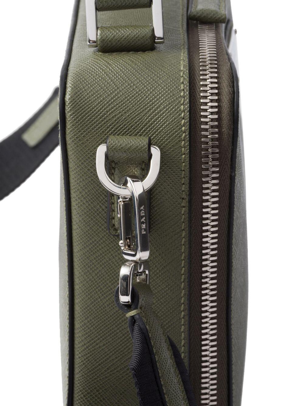 Saffiano medium enamel triangle logo two-way bag Product Image