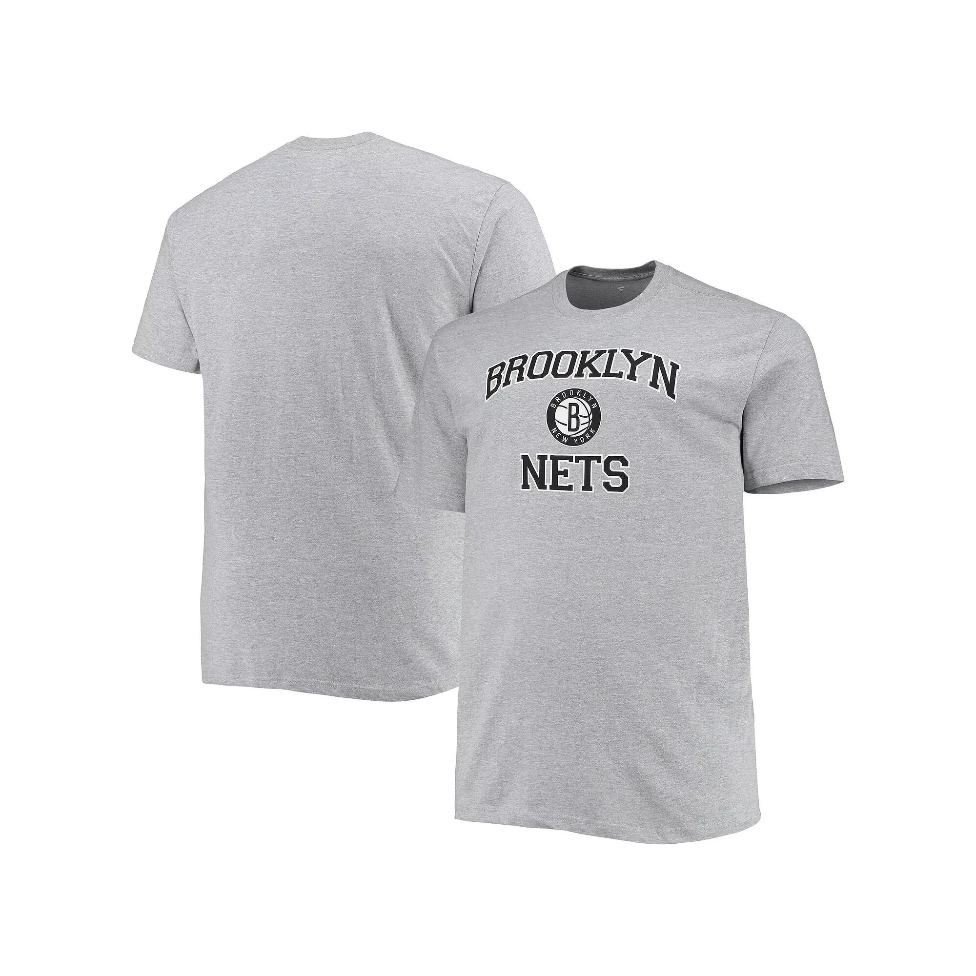Men's Heathered Gray Brooklyn Nets Big & Tall Heart & Soul T-Shirt,  Product Image