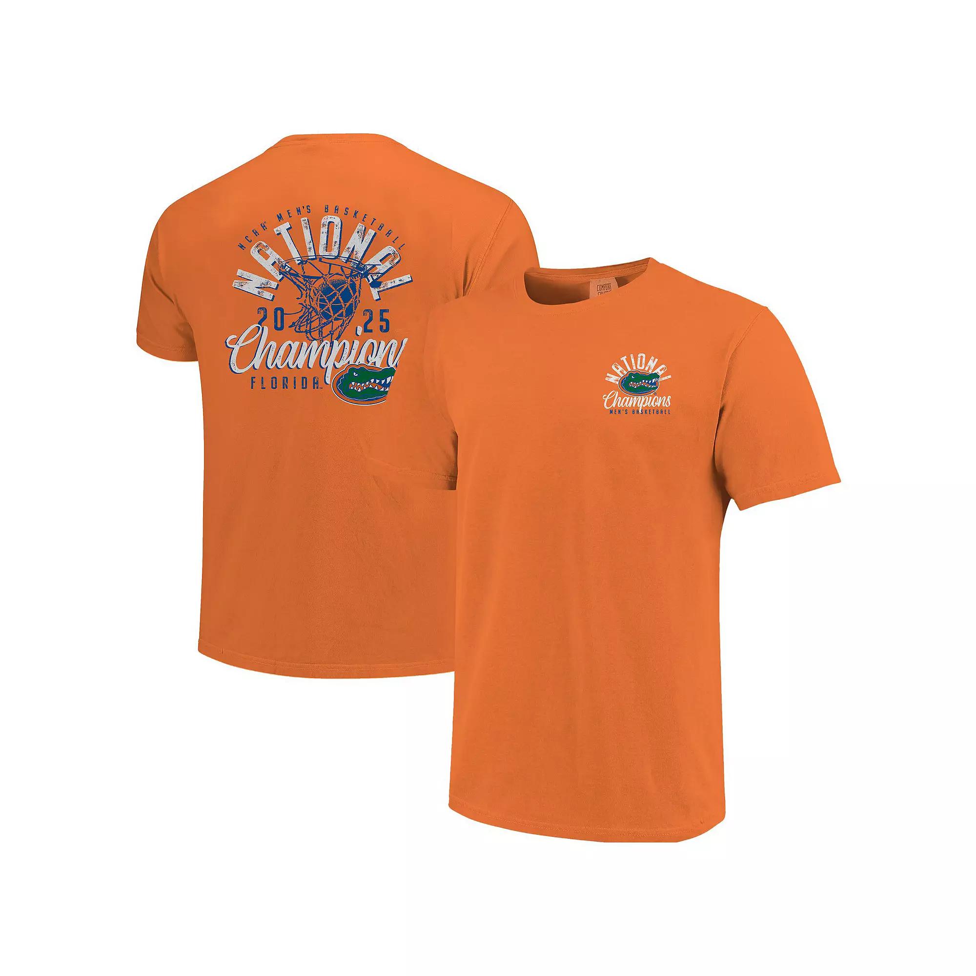 Men's Orange Florida Gators 2025 NCAA Men's Basketball National Champions Distressed Net T-Shirt, Size: Medium Product Image
