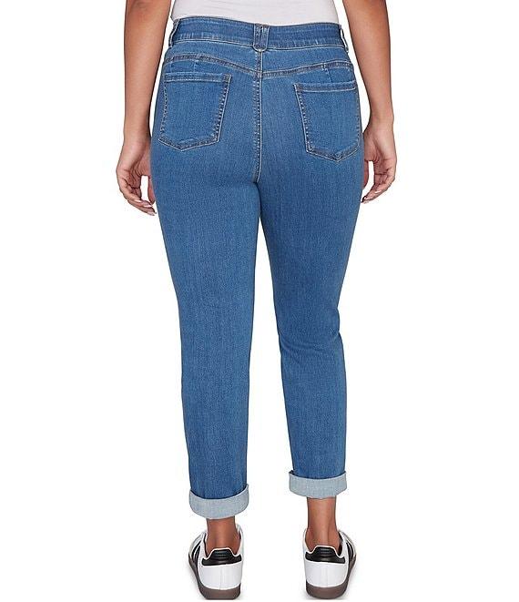Ruby Rd. Ultra-Soft Rolled Hem Girlfriend Jeans Product Image