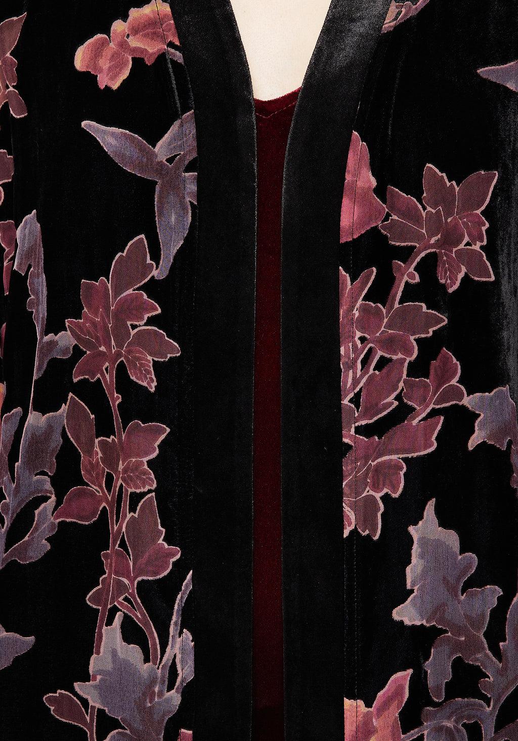 Waterlily Burnout Fringe Trim Longline Kimono Product Image