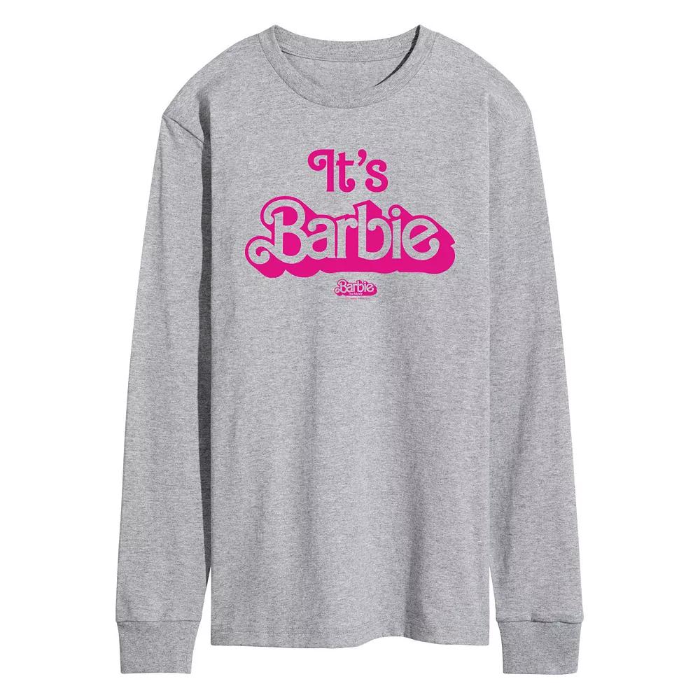 Men's Barbie™ The Movie Hi Barbie Long Sleeve Graphic Tee,  Product Image
