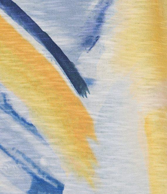 Allison Daley Petite Size 3/4 Tie Sleeve Y-Neck Button Front Knit Top Product Image