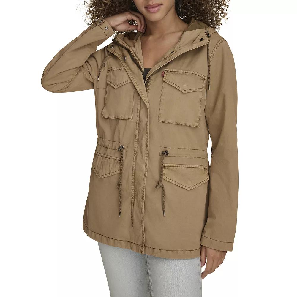 Womens Levis Lightweight Hooded Anorak Military Jacket Product Image