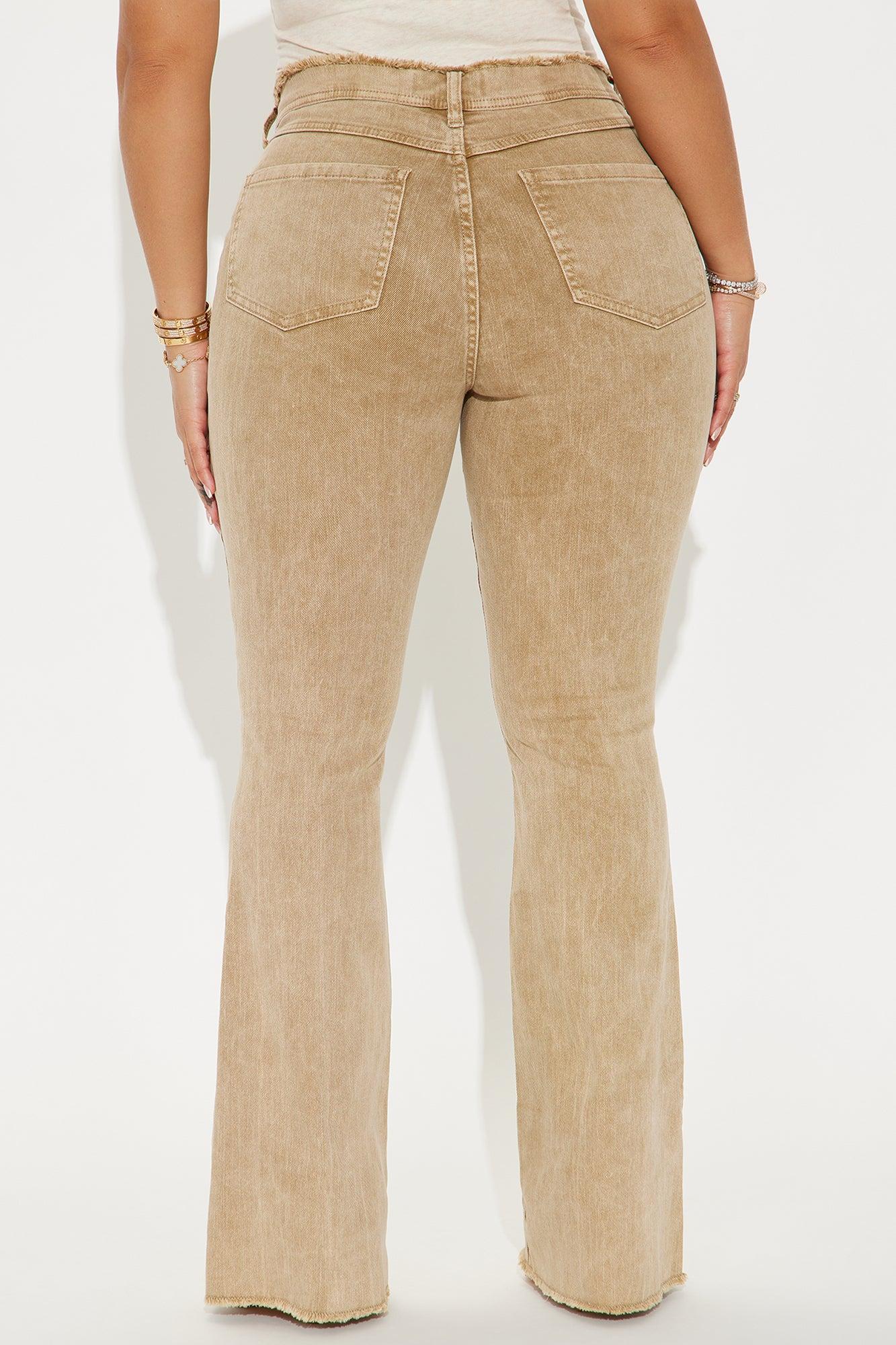 Brighten Your Day Flare Pant - Khaki Product Image