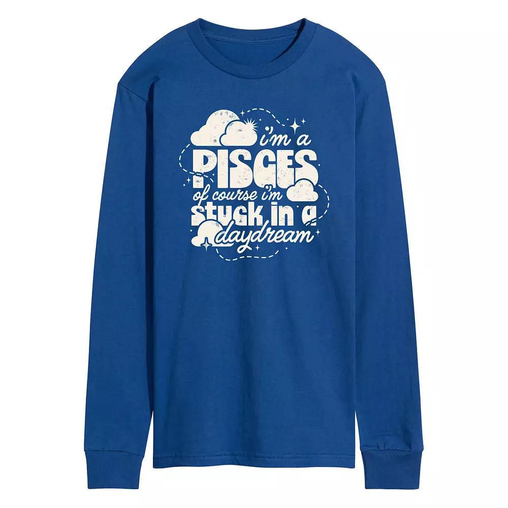 Men's I'm A Pisces Daydream Long Sleeve Graphic Tee,  Product Image