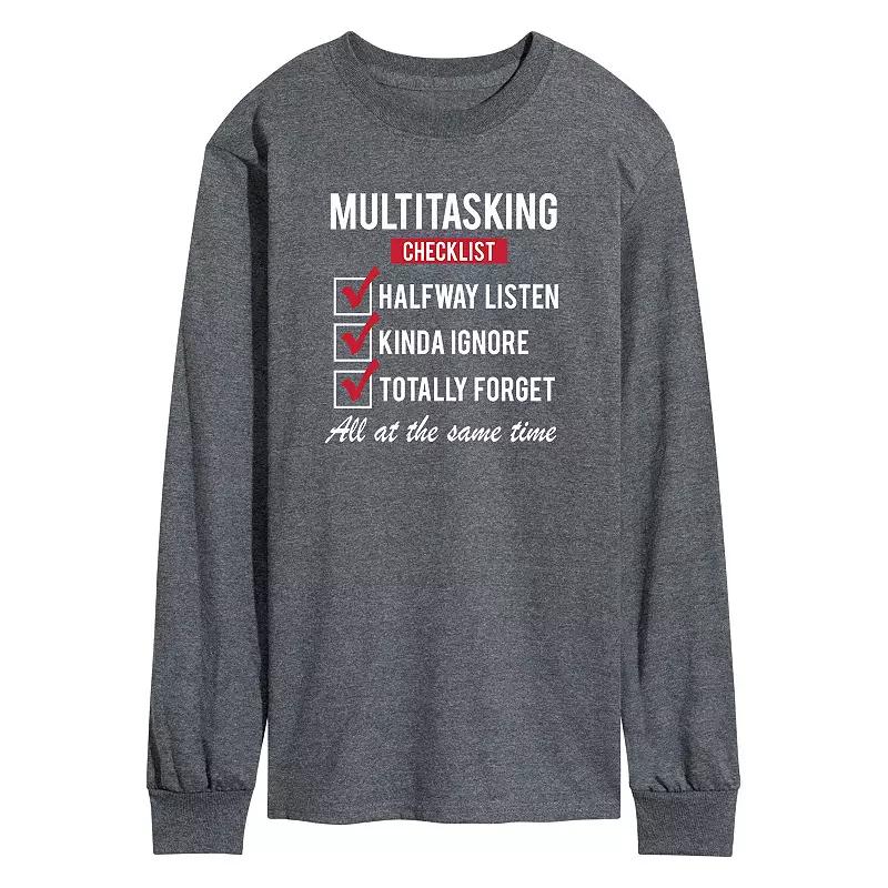 Men's Multitasking Checklist Long Sleeve Tee,  Product Image