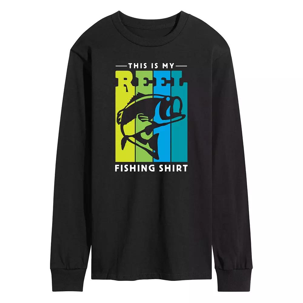 Men's My Reel Fishing Shirt Long Sleeve Graphic Tee,  Product Image