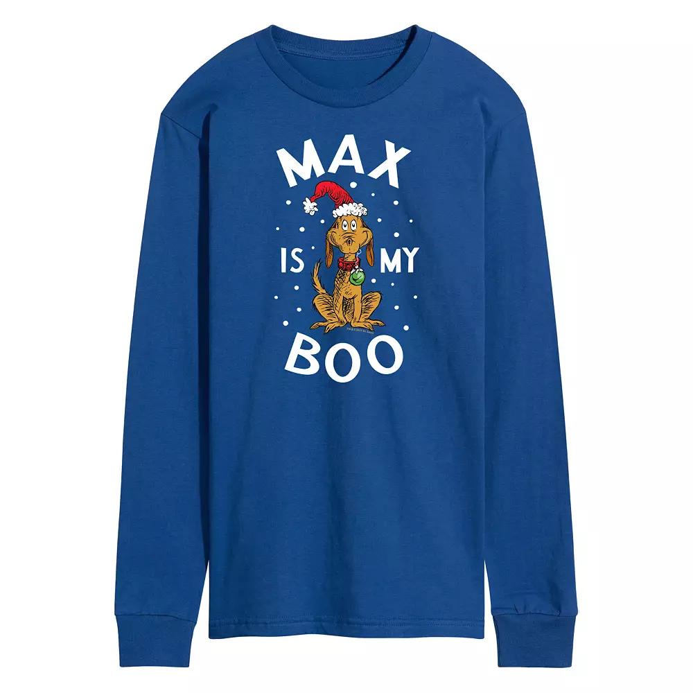 Men's Dr. Seuss Grinch Max Is My Boo Long Sleeve Tee,  Product Image