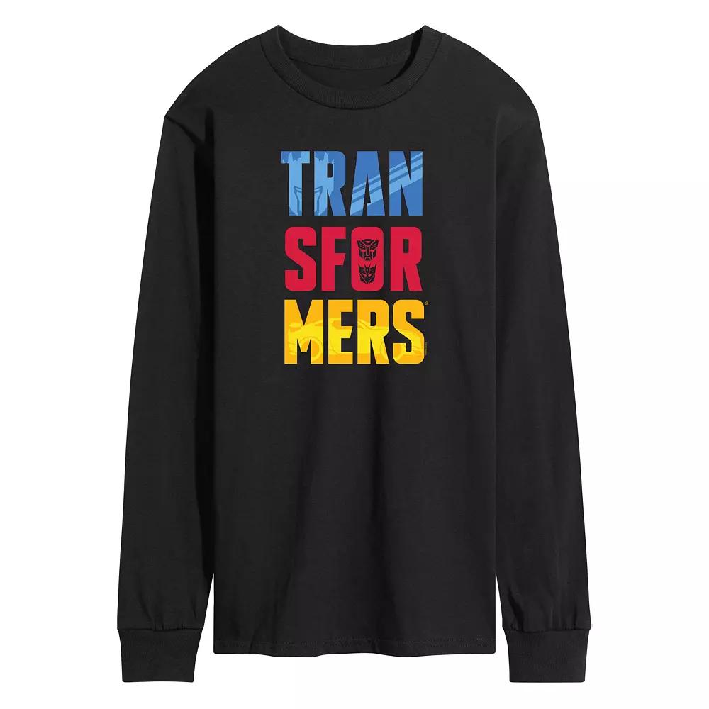 Men's Transformers Logo Long Sleeve Graphic Tee,  Product Image