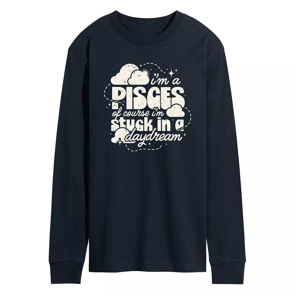 Men's I'm A Pisces Daydream Long Sleeve Graphic Tee,  Product Image