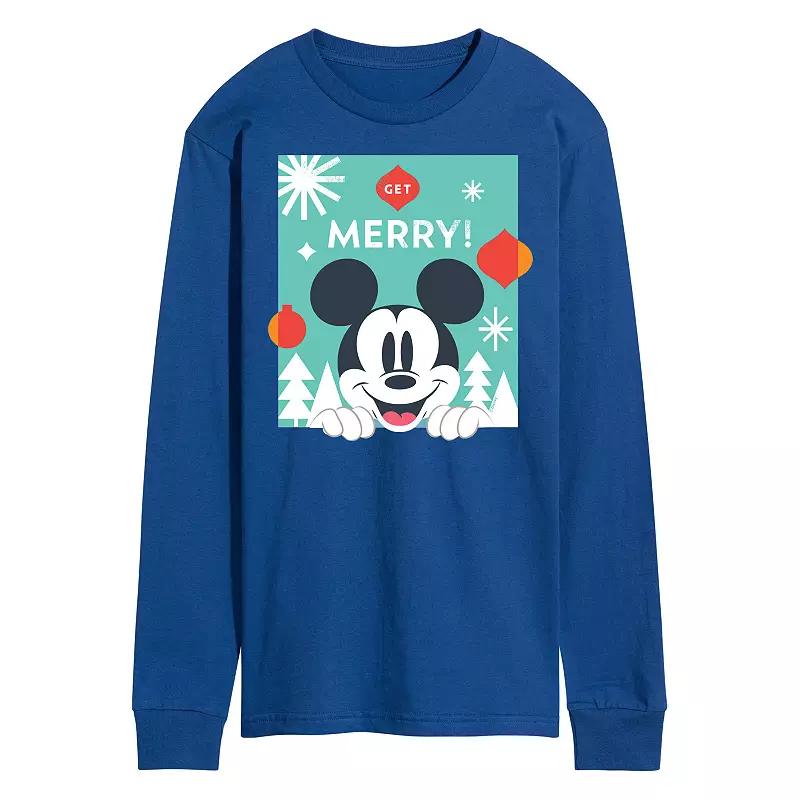 Disney's Men's Mickey Mouse Get Merry Long-sleeved Tee,  Product Image
