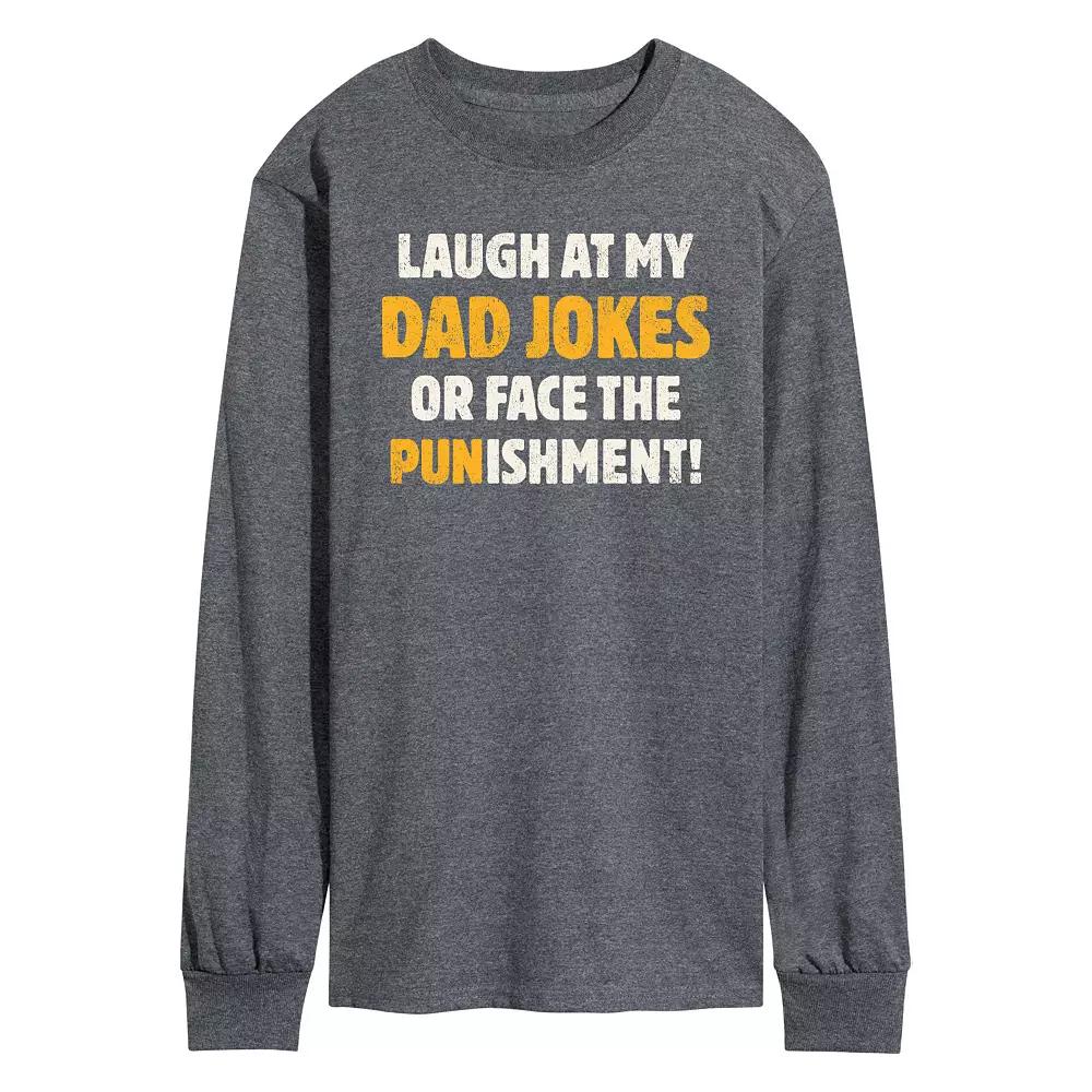 Men's Dad Jokes Punishment Long Sleeve Graphic Tee,  Product Image