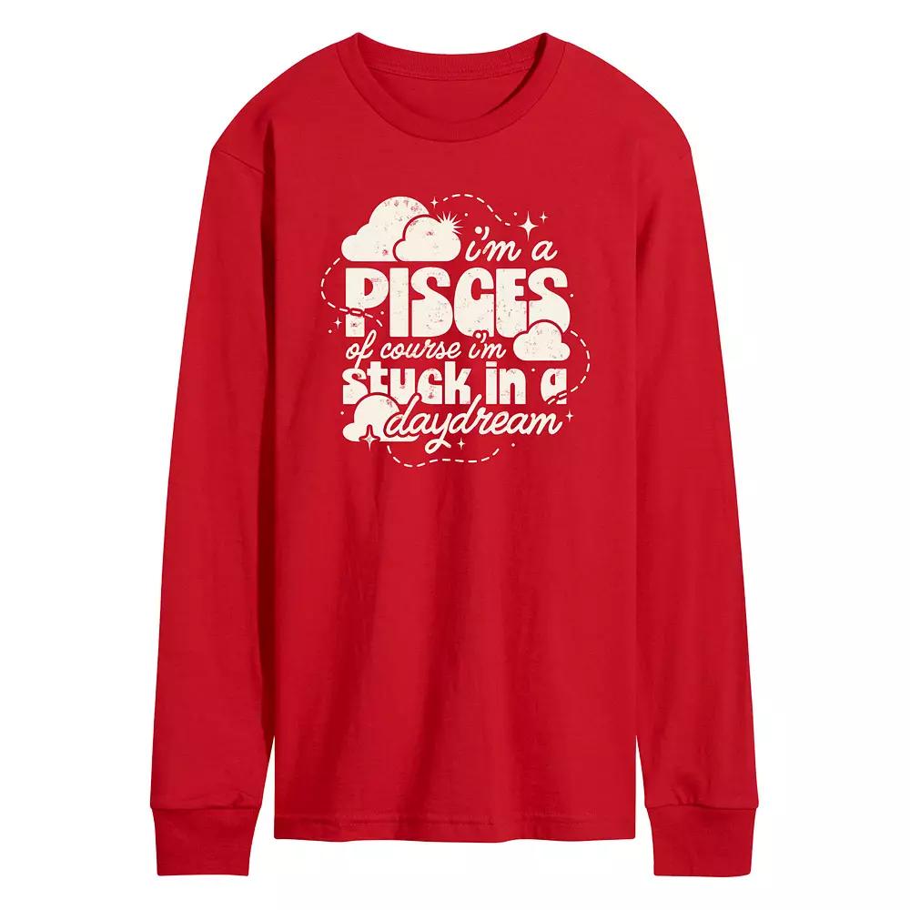 Men's I'm A Pisces Daydream Long Sleeve Graphic Tee,  Product Image