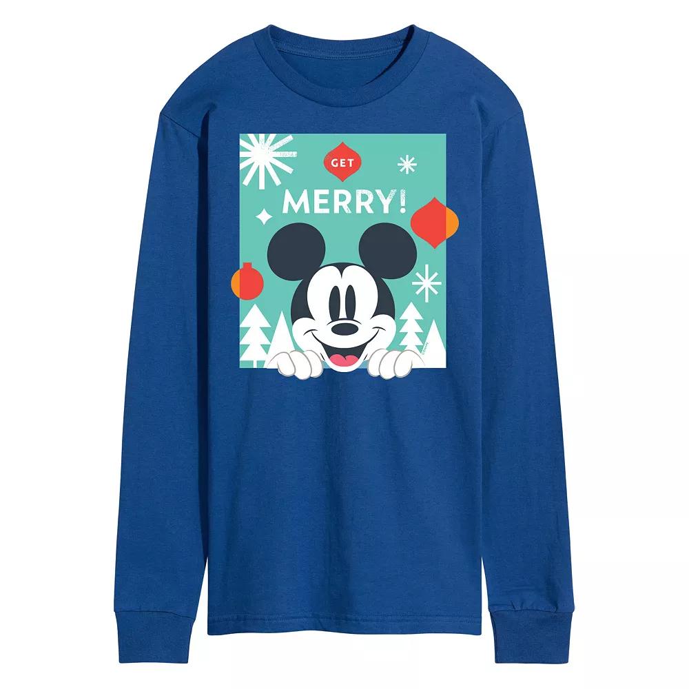 Disney's Men's Mickey Mouse Get Merry Long-sleeved Tee,  Product Image