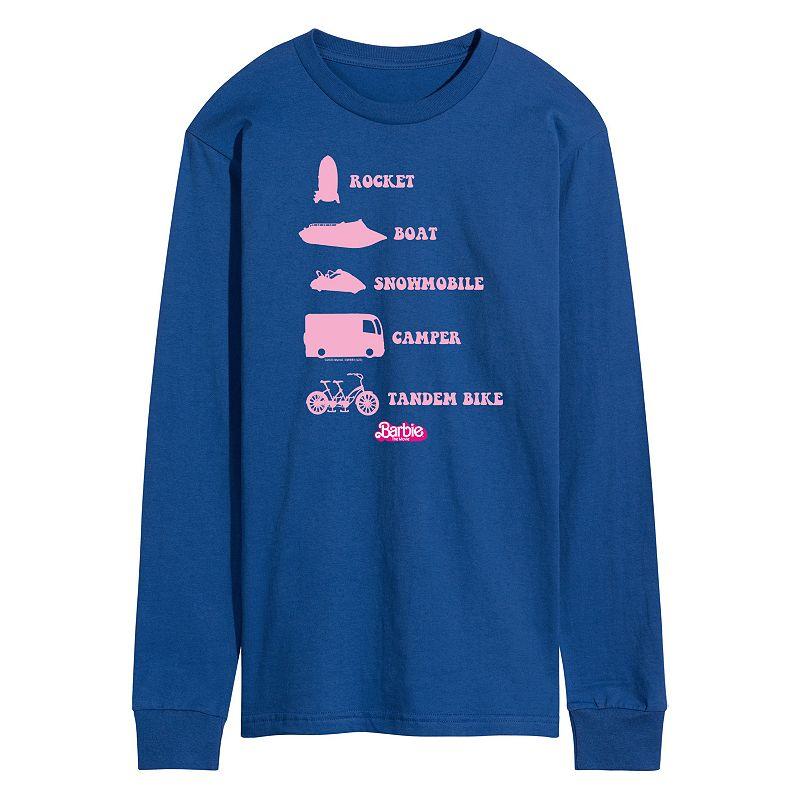 Men's Barbie Theatrical Vehicles Long Sleeve Graphic Tee,  Product Image