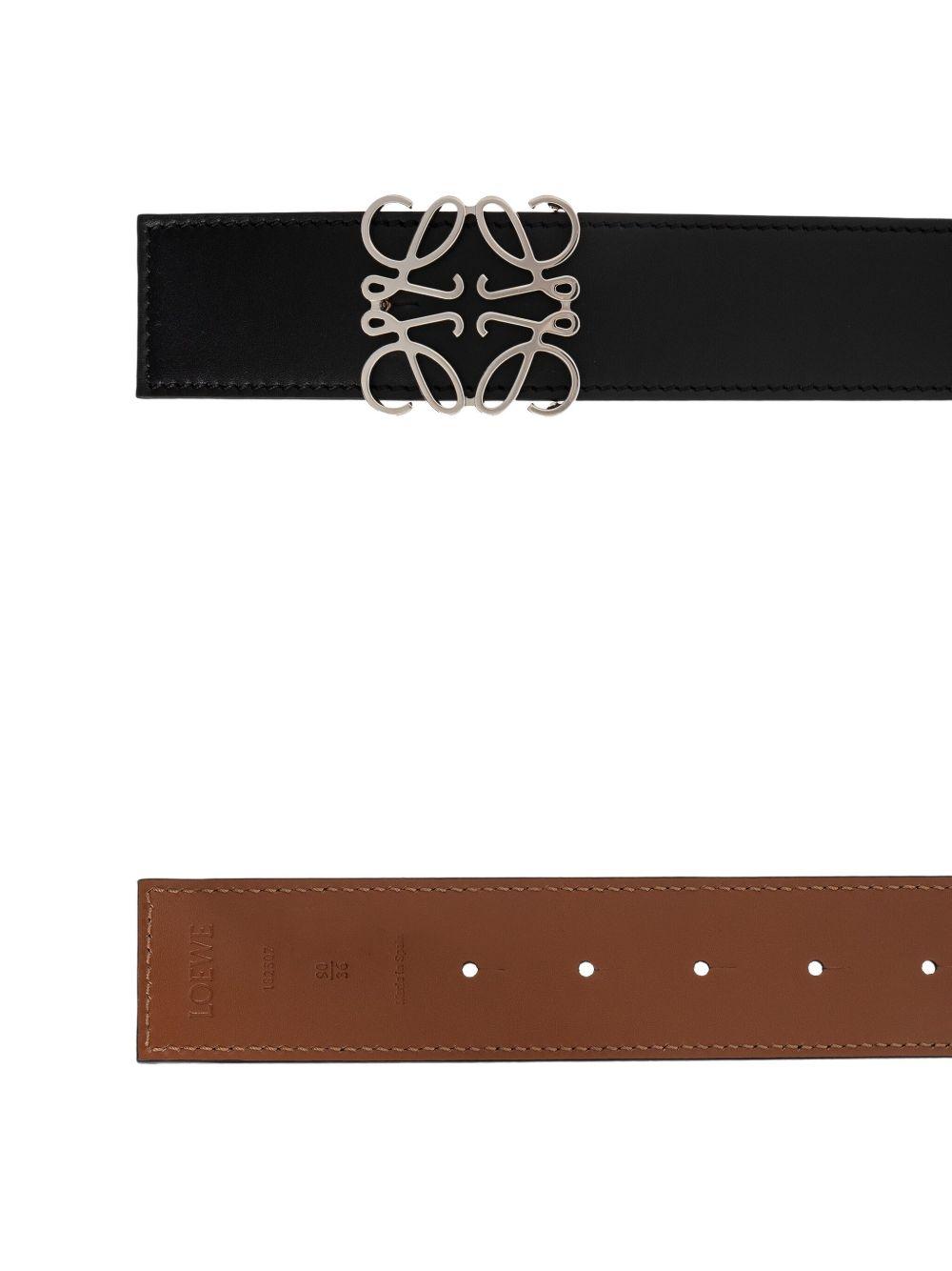 Anagram-buckle leather belt Product Image