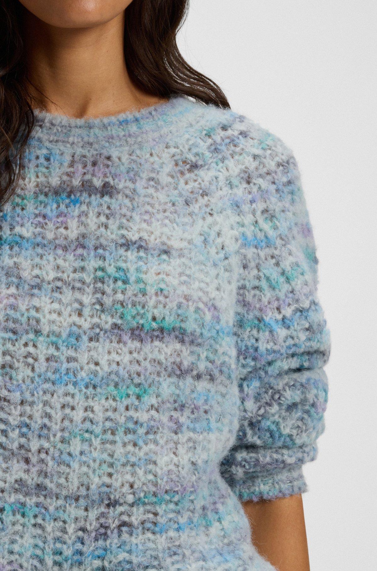 Alpaca-blend relaxed-fit sweater with multicolored yarns Product Image
