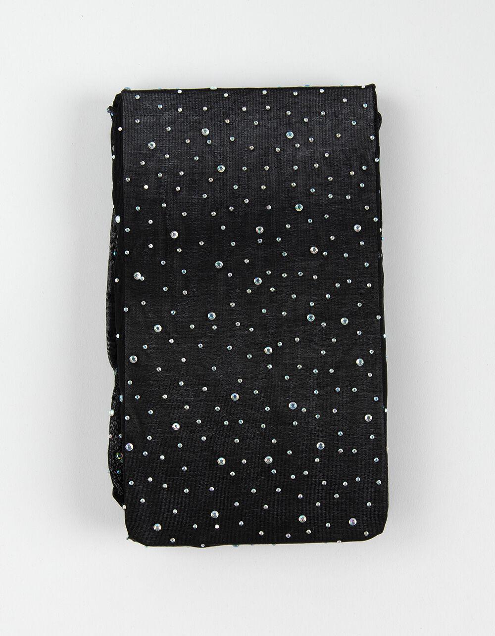 MEMOI All Over Rhinestone Womens Nylon Sheer Tights - BLACK Product Image