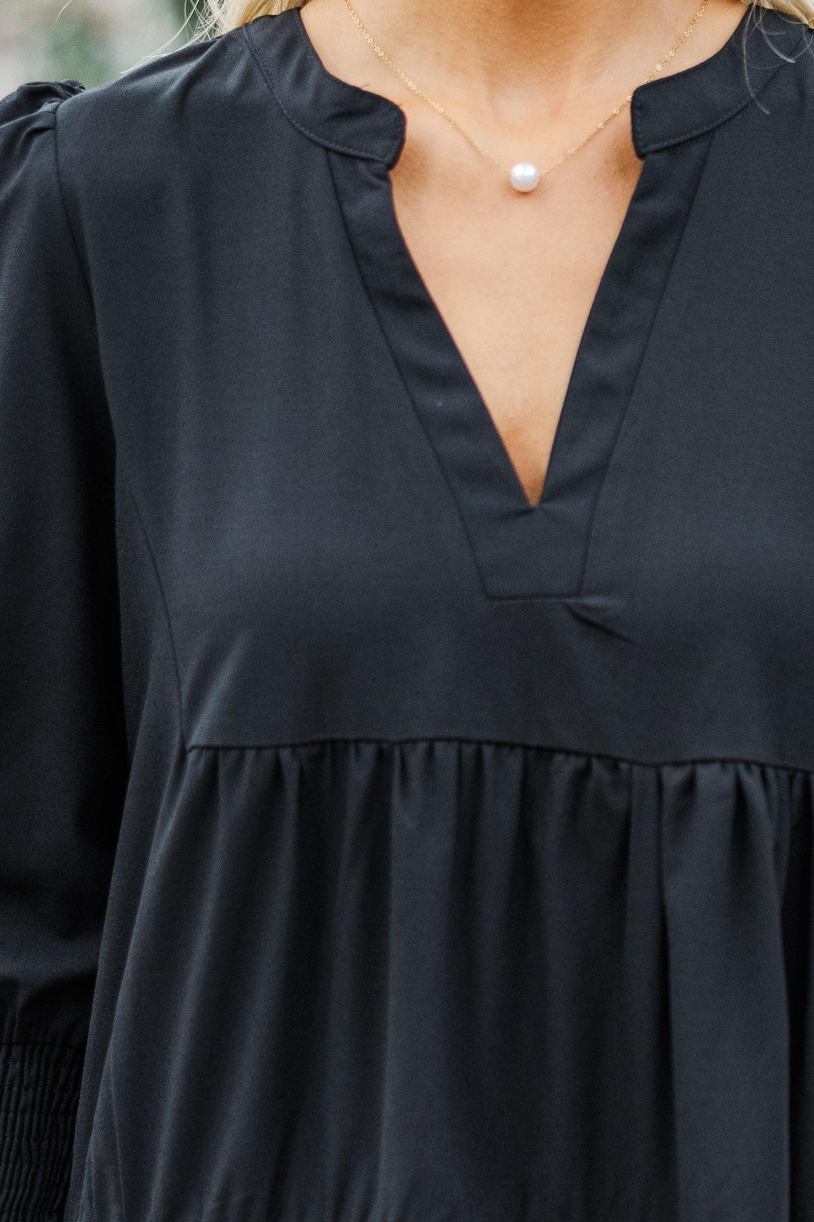 In Your Happy Place Black Dress Female Product Image