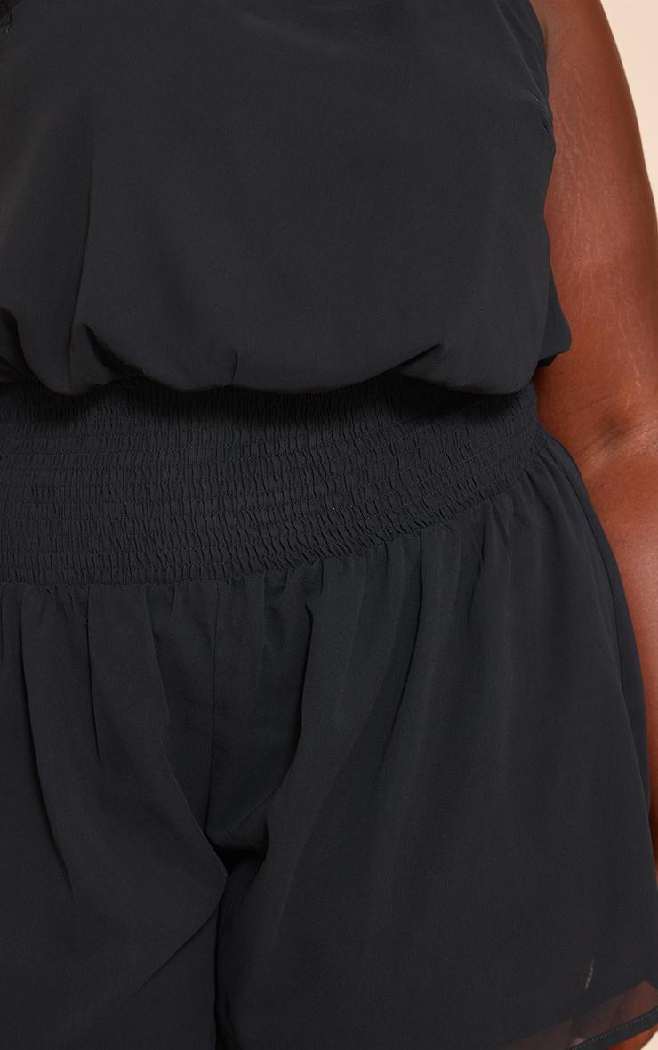 Plus Black Chiffon Halterneck Romper Product Image