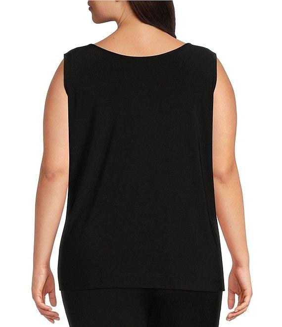 Investments Plus Size Soft Separates Reversible Crew to Scoop Neck Sleeveless Top Product Image