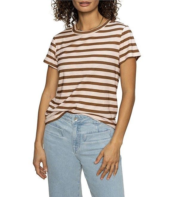 Sanctuary The Perfect Tee Stripe Print Crew Neck Short Sleeve Top Product Image