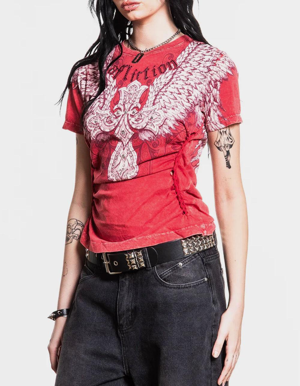 AFFLICTION Kingdom Womens Tee - RED Product Image