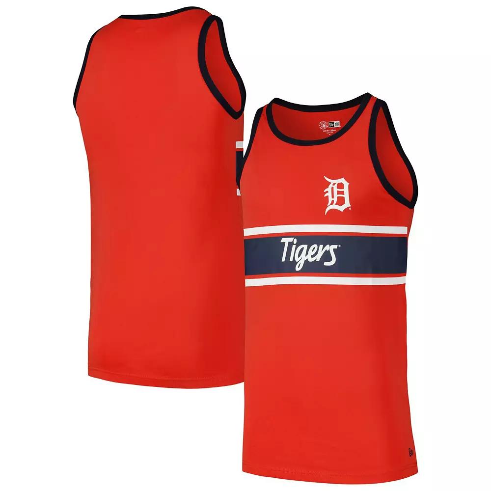 Men's New Era Orange Detroit Tigers Jersey Ringer Tank Top, Size: XL Product Image