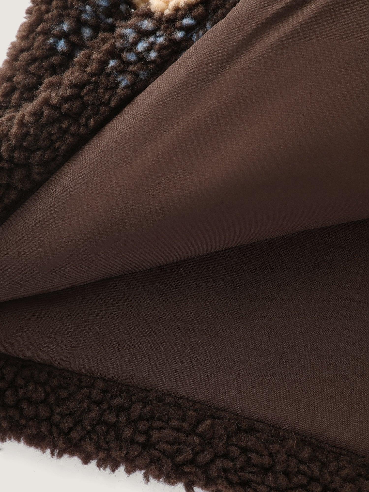 Fluffy Floral Pattern Pocket Coat Female Product Image