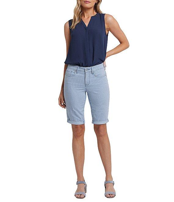 NYDJ Briella Stripe Print Lift Tuck® Denim Shorts Product Image