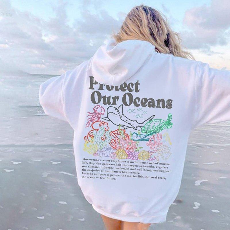 Sopula Vintage Peace Heaven Print Hoodie Product Image