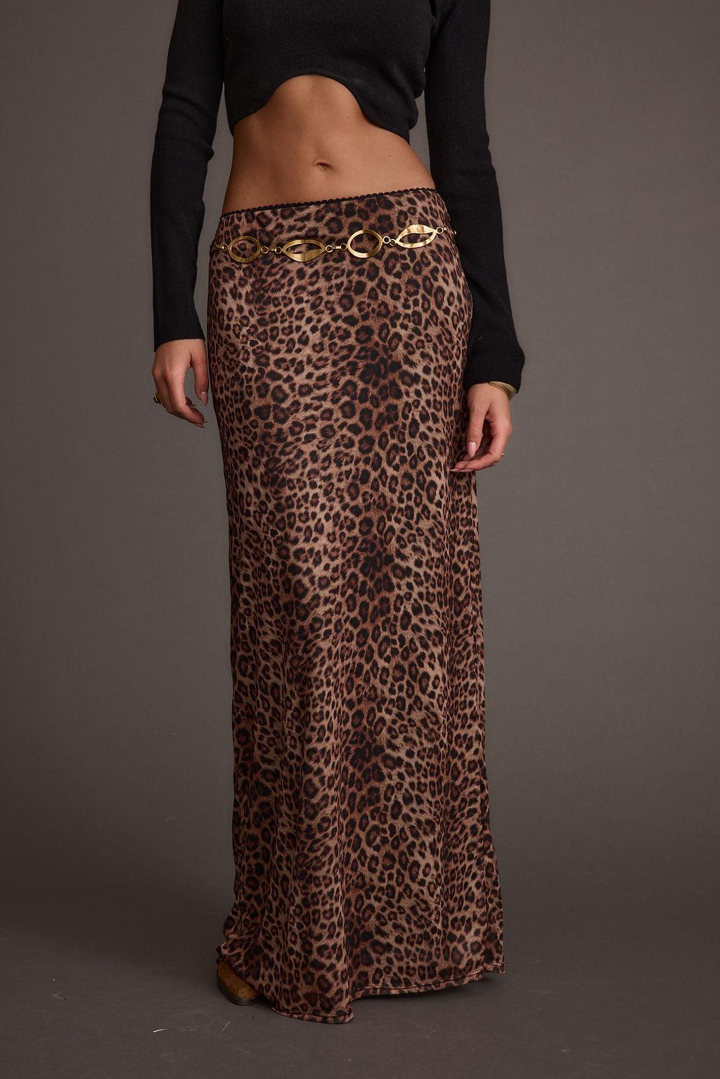 Julia Leopard Print Maxi Skirt Product Image