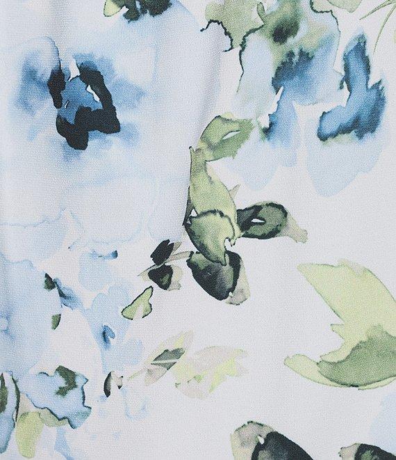 Calvin Klein Floral Sleeveless Pleat Crew Neck Cami Product Image