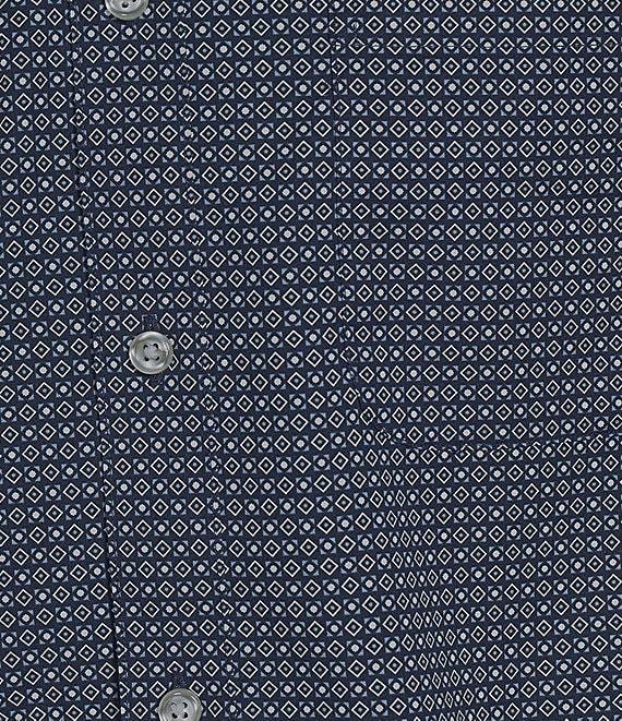 Gold Label Roundtree & Yorke Non-Iron Long Sleeve Geometric Print Poplin Sport Shirt Product Image