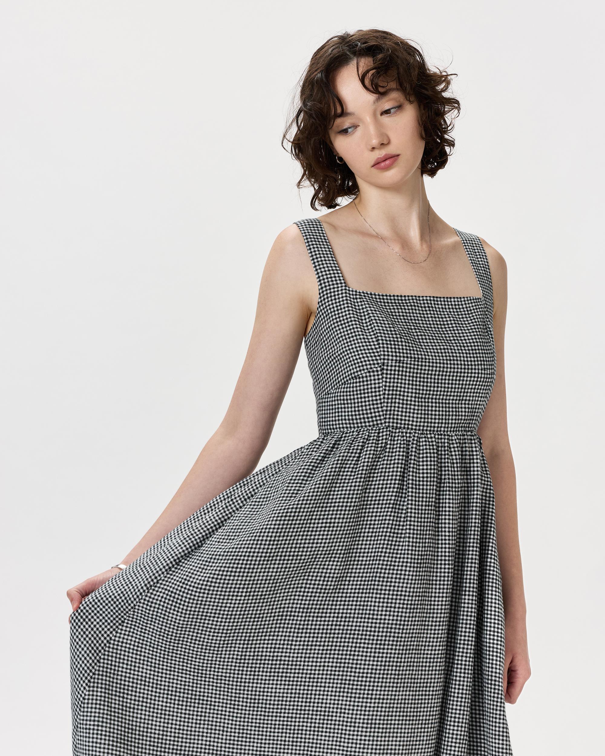 Quince | Women's 100% European Linen Fit & Flare Midi Dress Product Image
