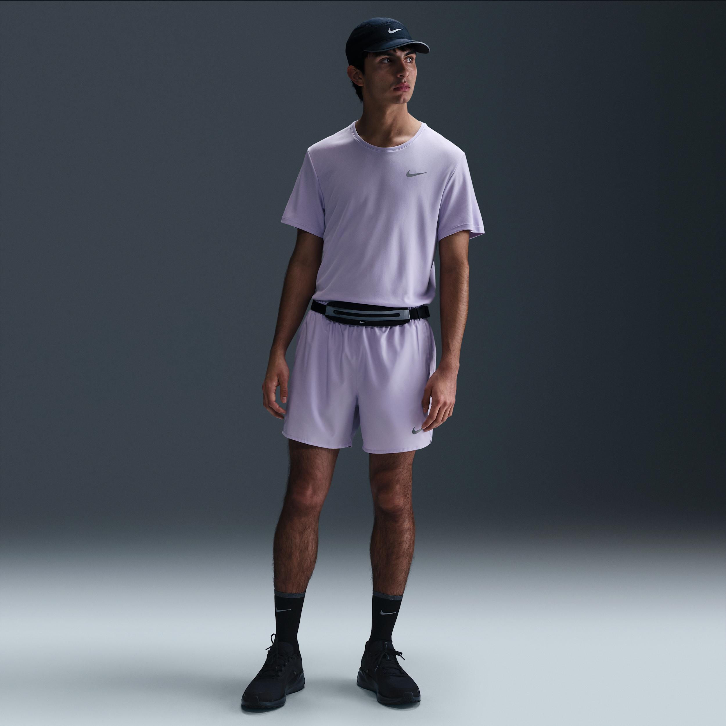 Nike Mens Miler Dri-FIT UV Short-Sleeve Running Top | DV9315-515 Product Image