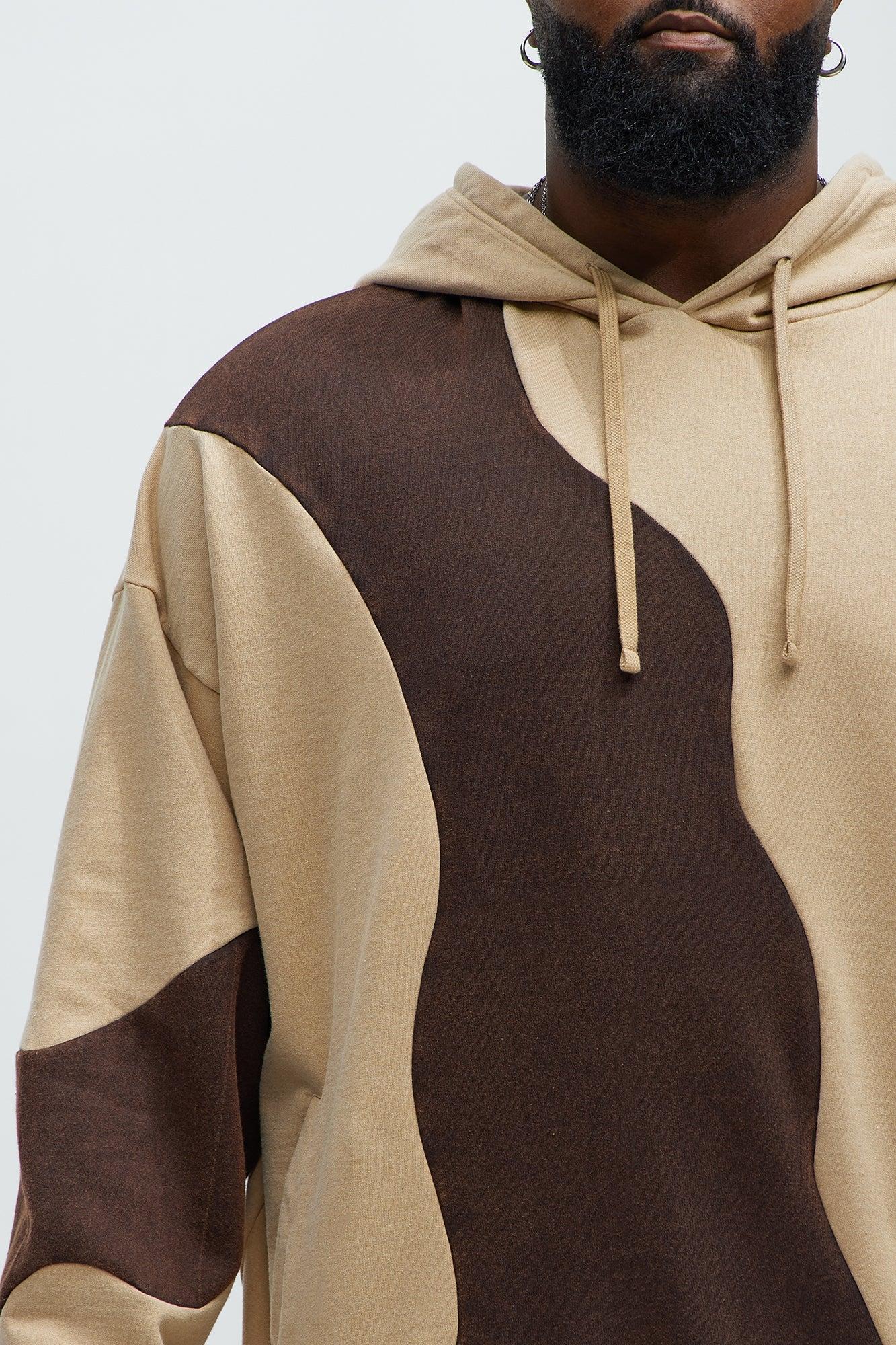 Washed Abstract Hoodie - Brown Product Image