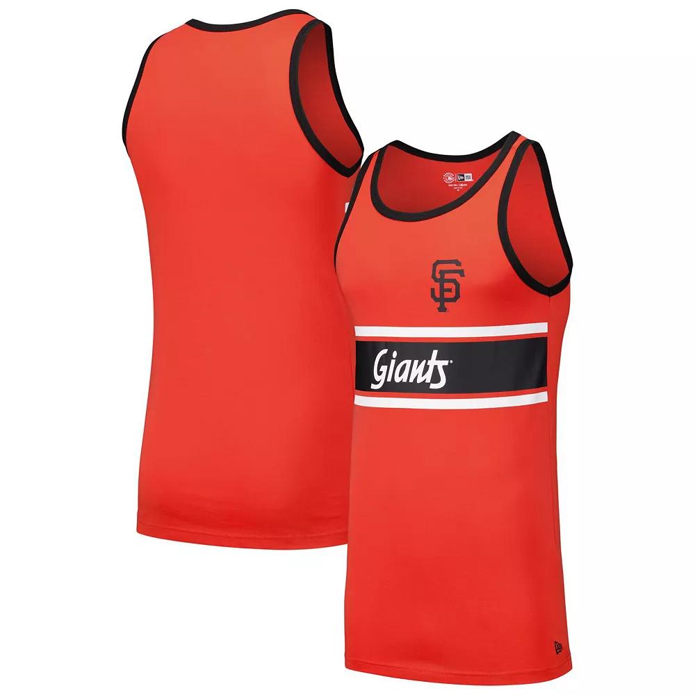 Men's New Era Orange San Francisco Giants Jersey Ringer Tank Top,  Product Image