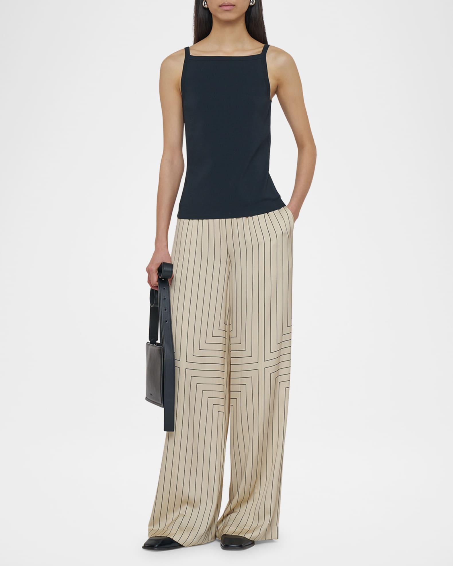 Square-Neck Rib Knit Viscose Tank Product Image