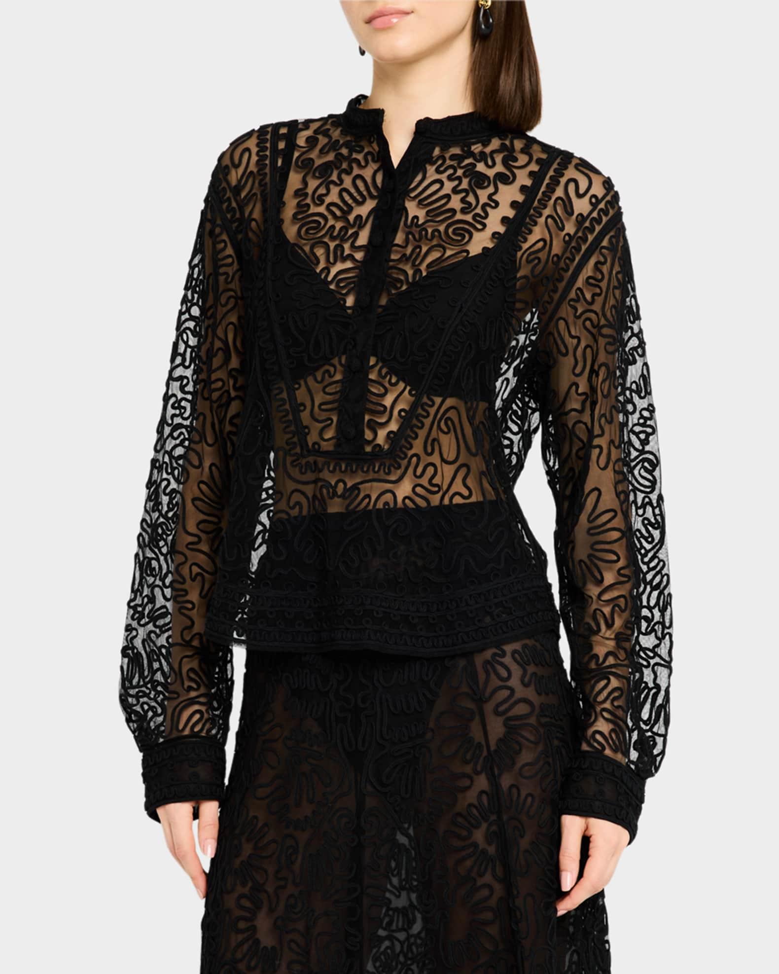 Esme Sheer Embroidered Blouse Product Image