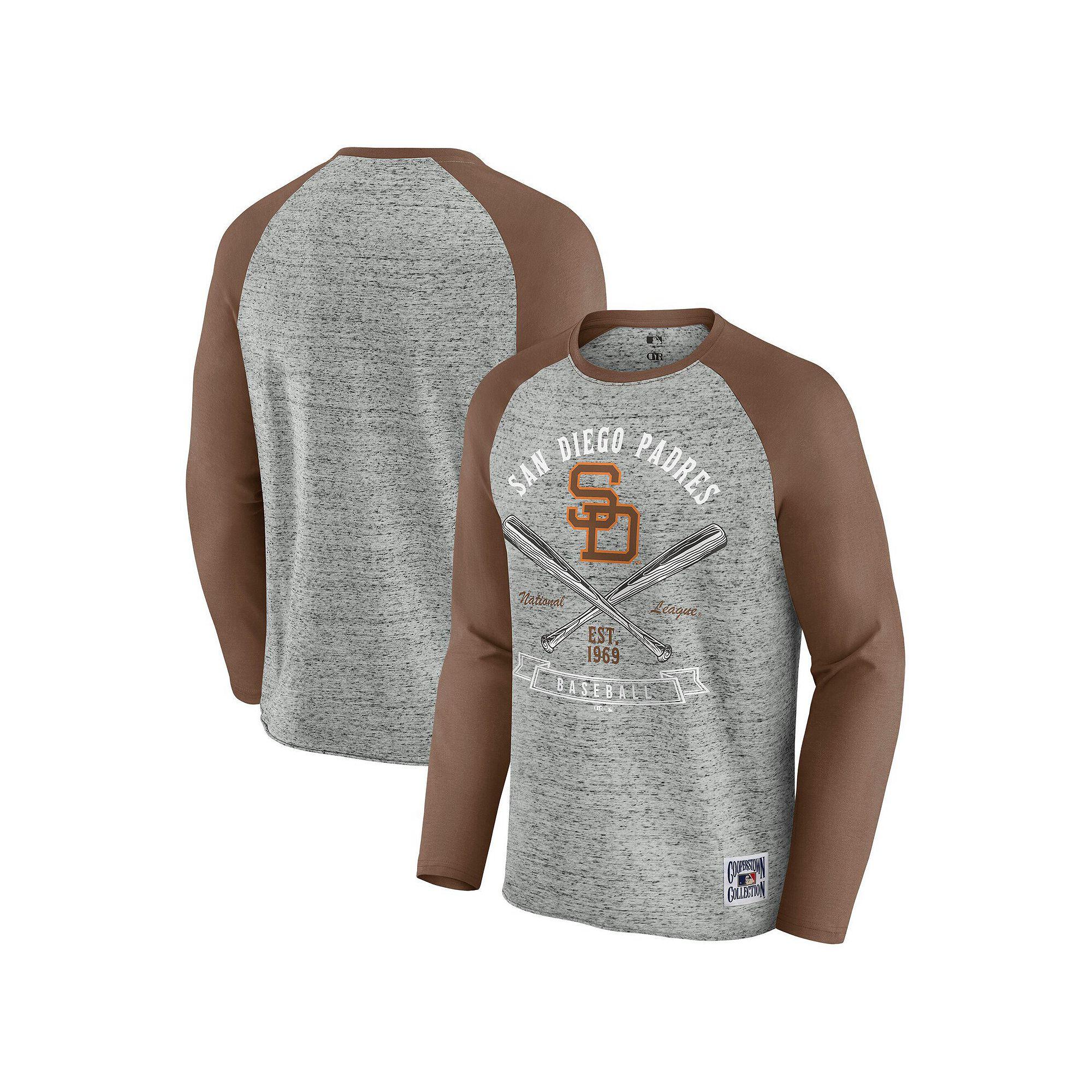 Men's Darius Rucker Collection by Fanatics Heather Gray Minnesota Twins Raw Edge Raglan Long Sleeve Baseball T-Shirt,  Product Image