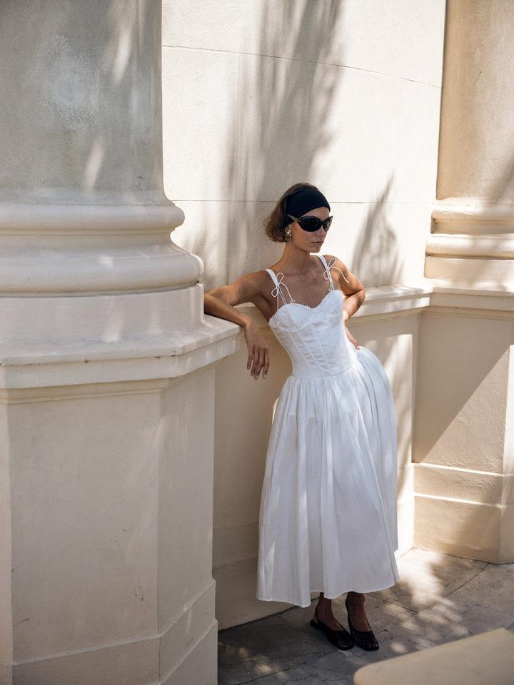 Antoinette Taffeta Gown — White Product Image