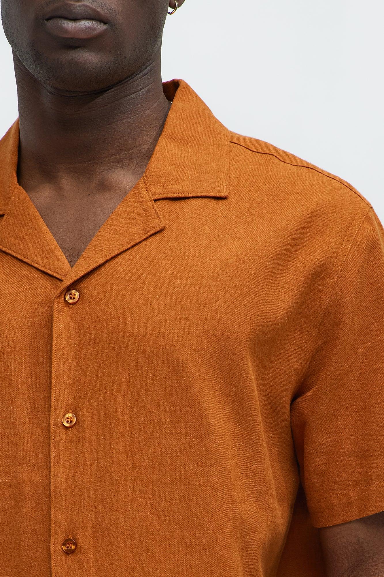 Bahamas Linen Shirt - Rust Product Image
