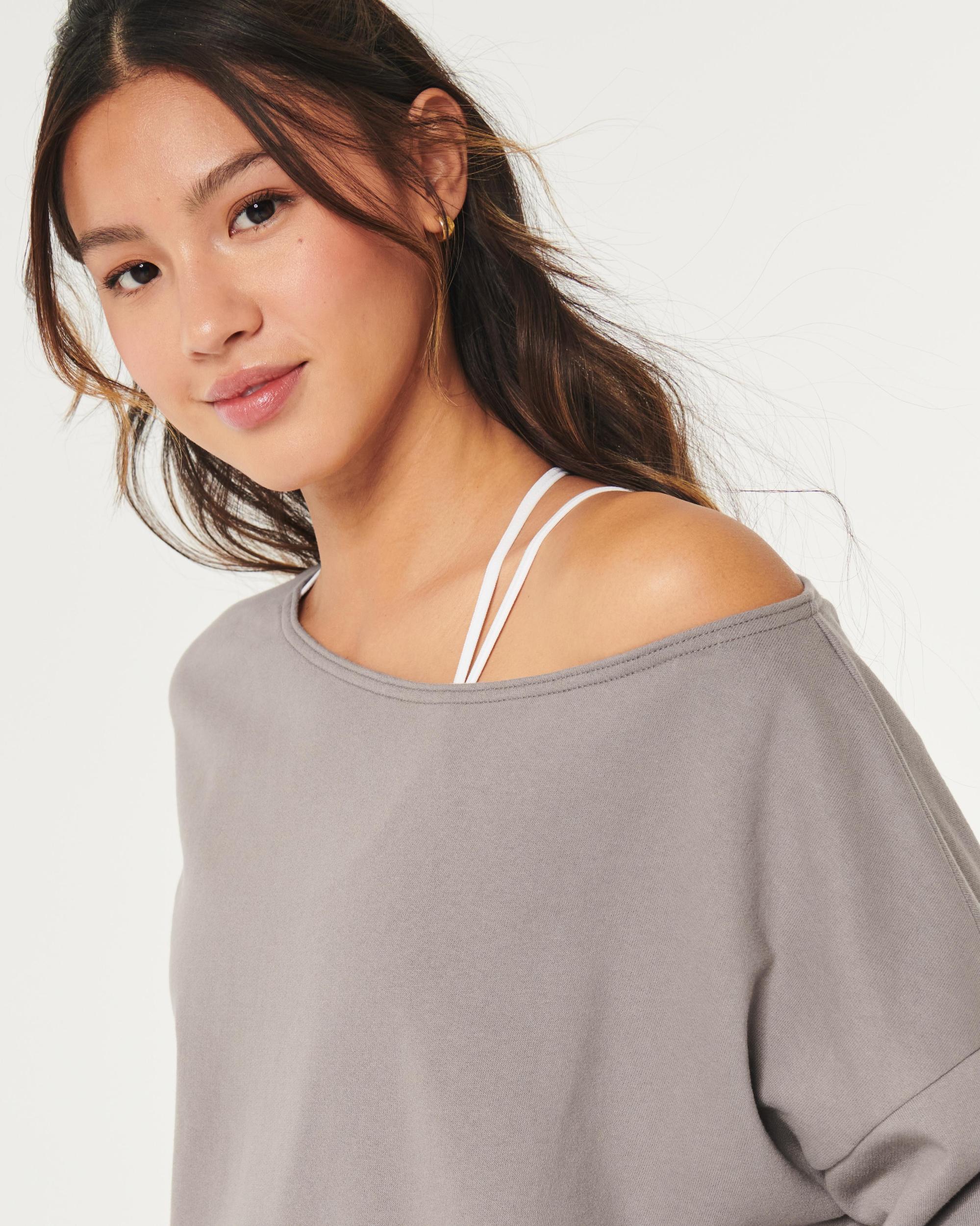 Easy Terry Off-the-Shoulder Sweatshirt Product Image
