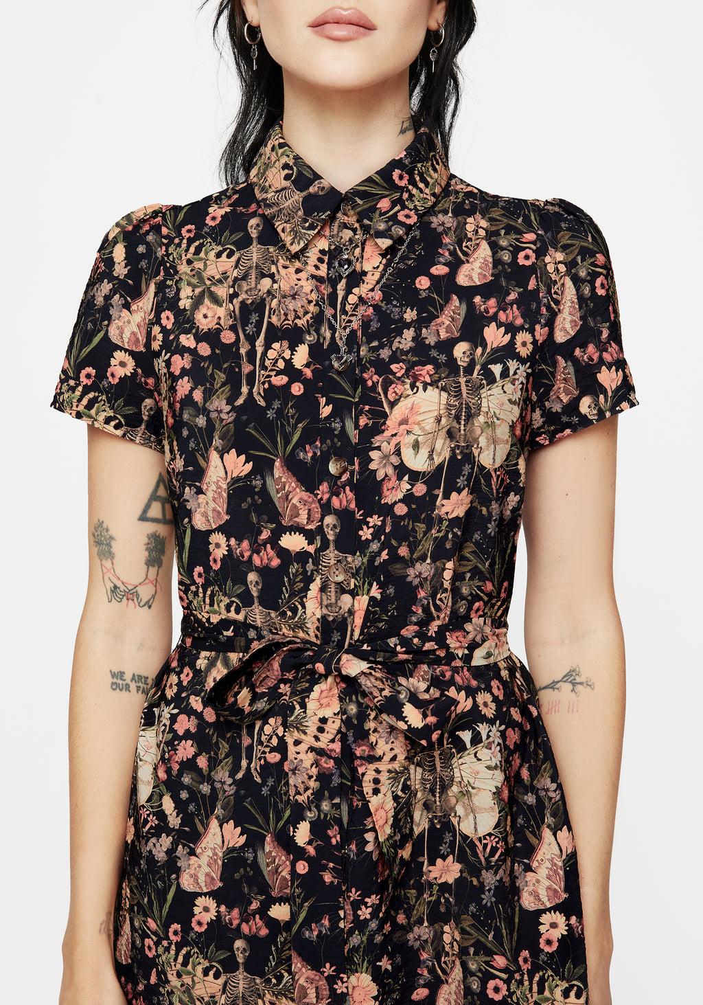 Pixie Floral Print Mini Shirt Dress Product Image