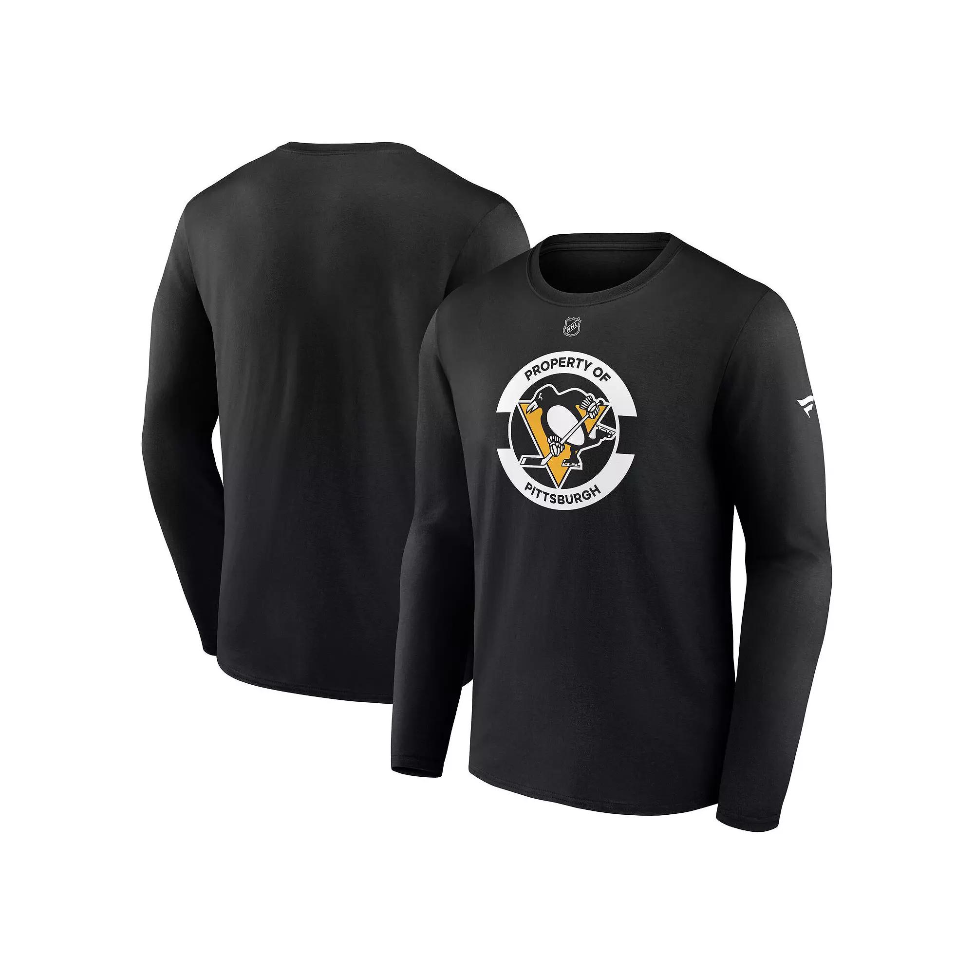 Men's Fanatics Black Pittsburgh Penguins Authentic Pro Core Secondary Long Sleeve T-Shirt, Size: Large Product Image